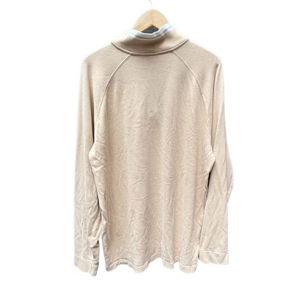 VINTAGE 2000 TIMBERLAND QUARTER ZIP MOCK NECK COTTON SWEATER TAN XL - Picture 2 of 9